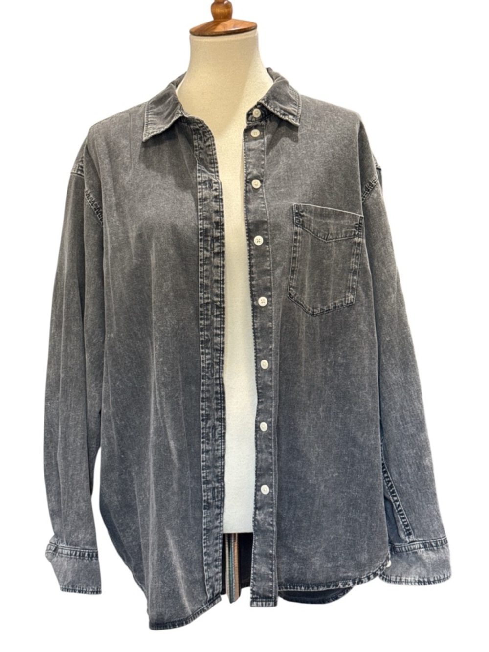 GAP Washed Black Button-Down Shirt